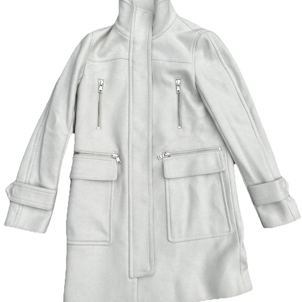 Ann Taylor Women's Wool Blend Coat Lined Beige Winter Coat Pockets XXS